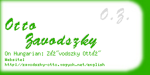 otto zavodszky business card
